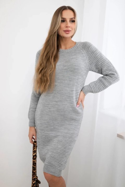 Sweter Sukienka w prążek szara Sweter Sukienka w prążek szara