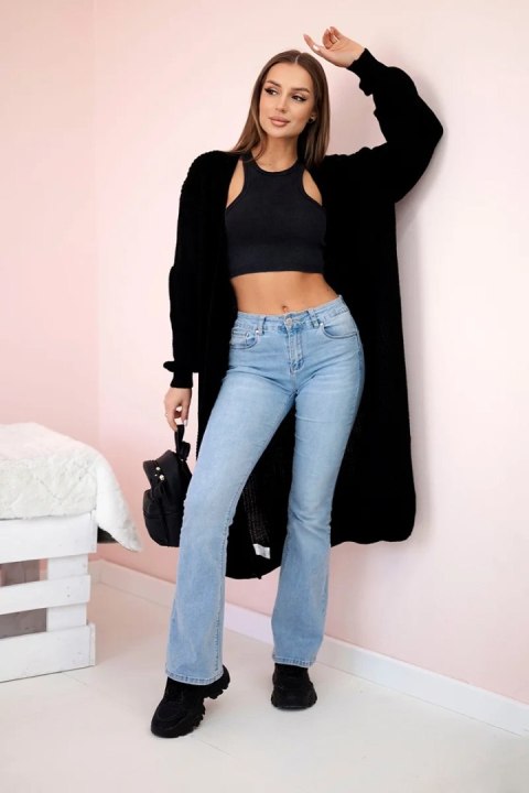 Sweter długi kardigan czarny Sweter długi kardigan czarny