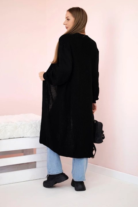 Sweter długi kardigan czarny Sweter długi kardigan czarny
