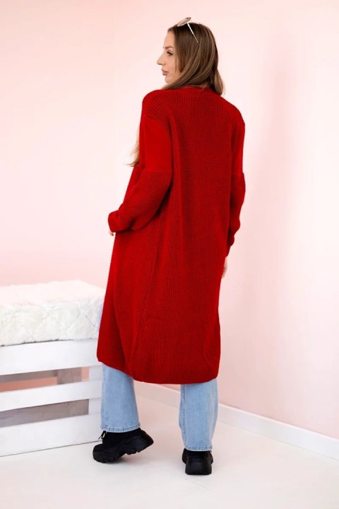 Sweter długi kardigan czerwona Sweter długi kardigan czerwona
