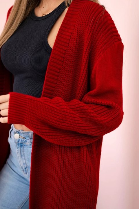 Sweter długi kardigan czerwona Sweter długi kardigan czerwona