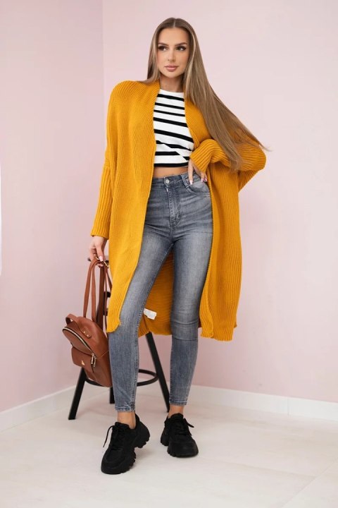 Sweter z rękawami typu nietoperz musztardowy Sweter z rękawami typu nietoperz musztardowy
