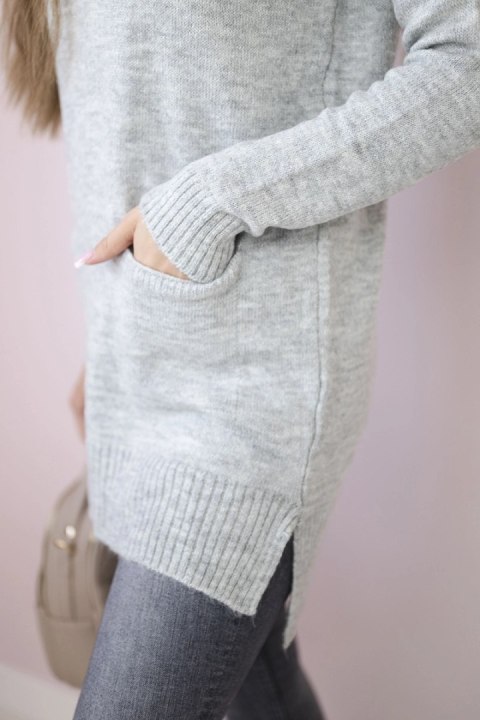 Sweter ze stójką szary Sweter ze stójką szary
