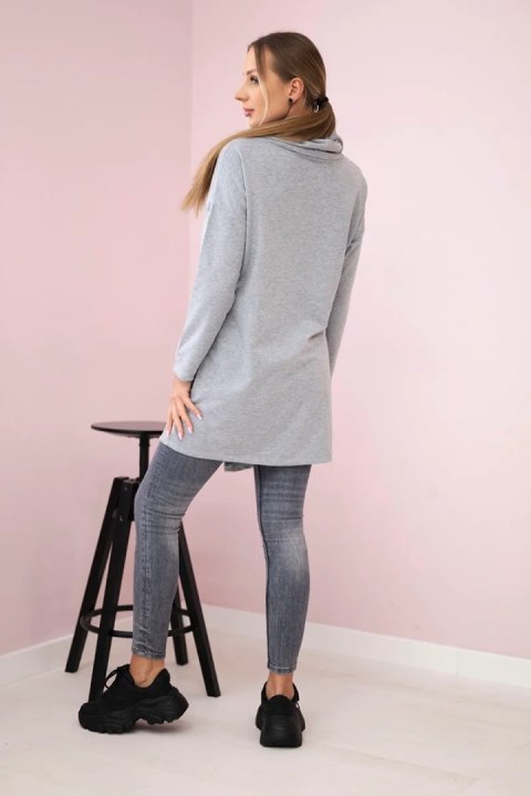 Tunika z kopertowym przodem Oversize szara Tunika z kopertowym przodem Oversize szara