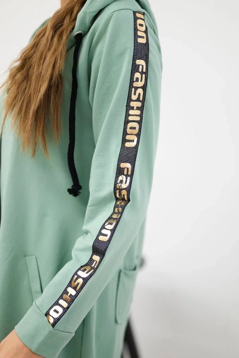 Bluza z suwakiem z tyłu ciemna miętowa Bluza z suwakiem z tyłu ciemna miętowa