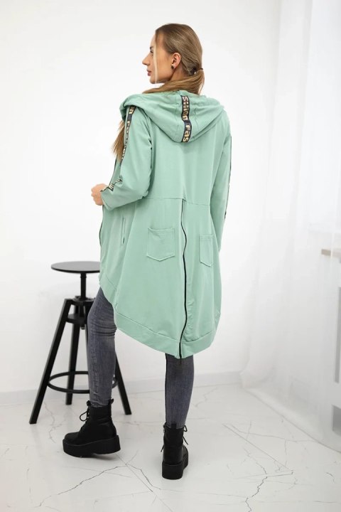 Bluza z suwakiem z tyłu ciemna miętowa Bluza z suwakiem z tyłu ciemna miętowa