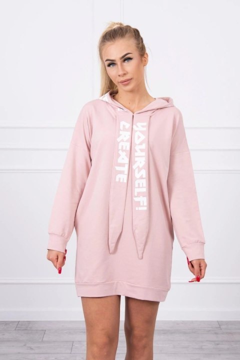 Sukienka z kapturem Oversize ciemny pudrowy róż Sukienka z kapturem Oversize ciemny pudrowy róż