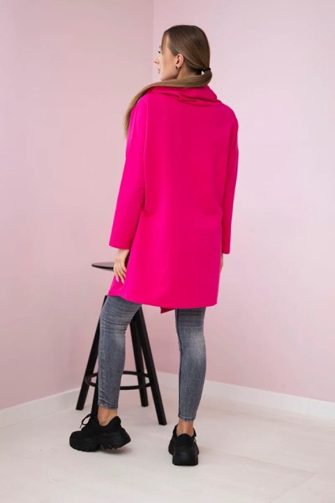 Tunika z kopertowym przodem Oversize fuksja Tunika z kopertowym przodem Oversize fuksja