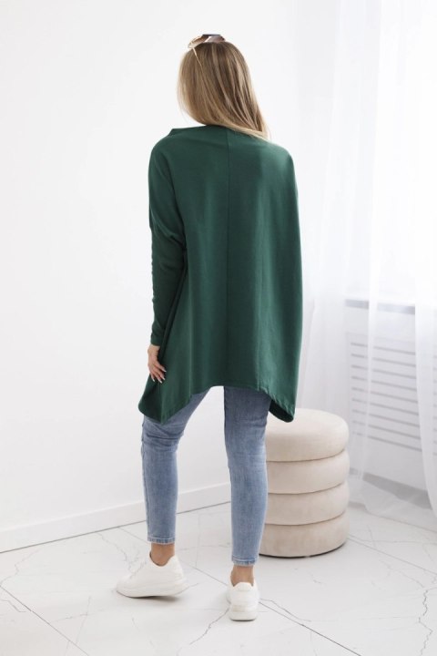 Bluza oversize z asymetrycznymi bokami ciemno zielona Bluza oversize z asymetrycznymi bokami ciemno zielona