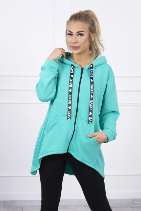 Bluza z dłuższym tyłem i kapturem jasno zielona Bluza z dłuższym tyłem i kapturem jasno zielona