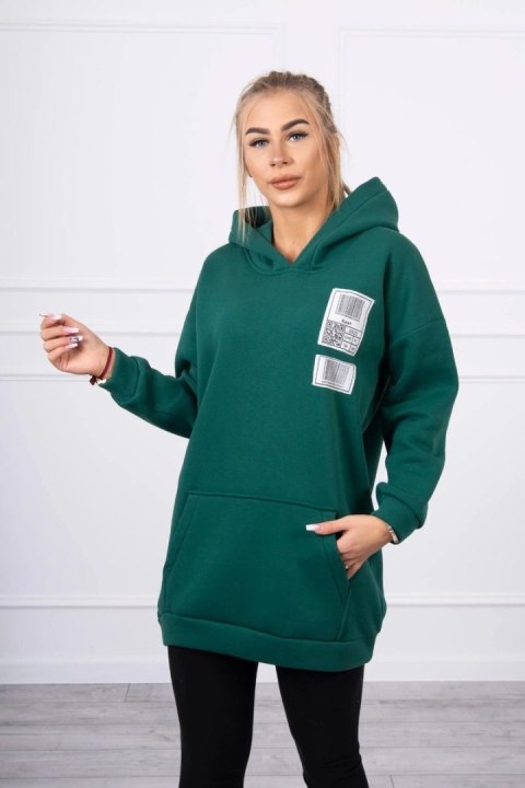 Bluza z kapturem z naszywkami zielona Bluza z kapturem z naszywkami zielona