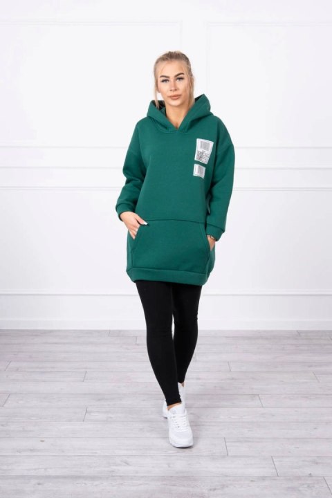 Bluza z kapturem z naszywkami zielona Bluza z kapturem z naszywkami zielona