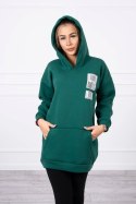 Bluza z kapturem z naszywkami zielona