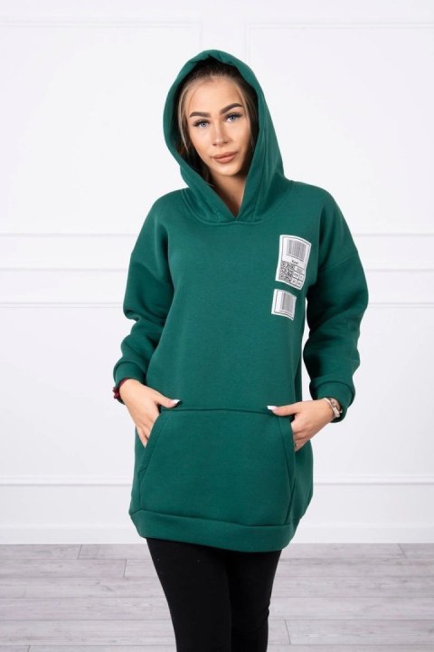 Bluza z kapturem z naszywkami zielona Bluza z kapturem z naszywkami zielona