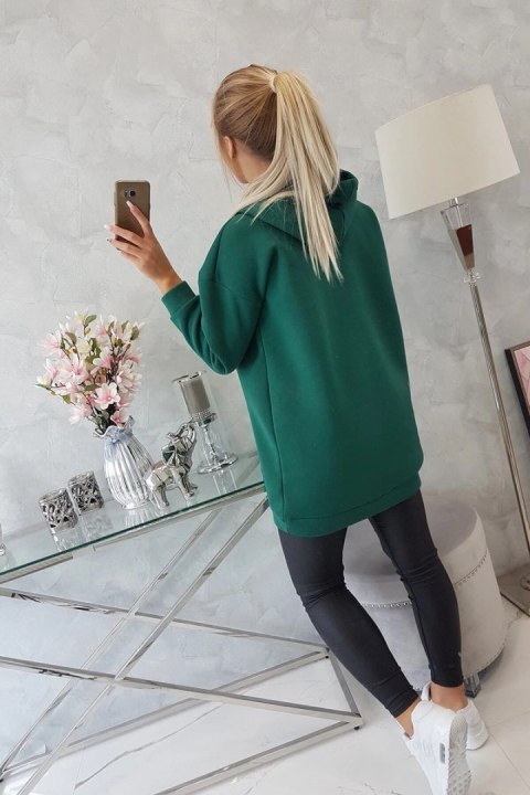 Bluza z kapturem z naszywkami zielona Bluza z kapturem z naszywkami zielona
