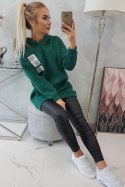 Bluza z kapturem z naszywkami zielona