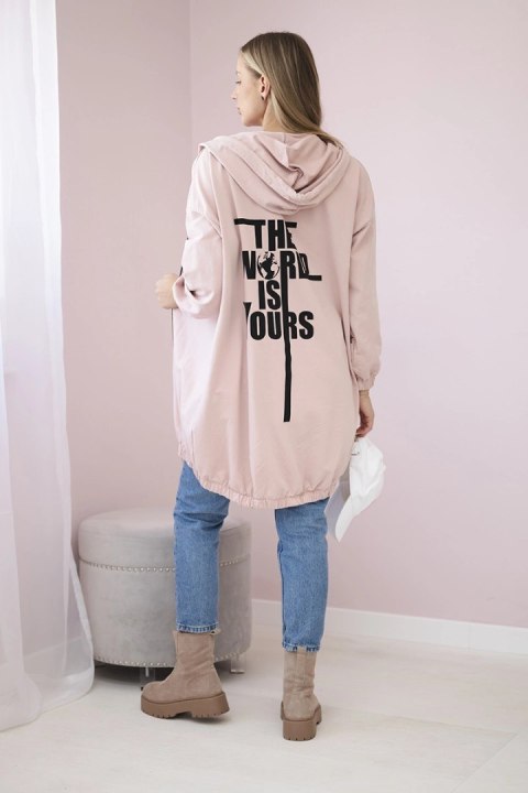 Bluza z nadrukiem "The world is yours" ciemny pudrowy róż Bluza z nadrukiem "The world is yours" ciemny pudrowy róż