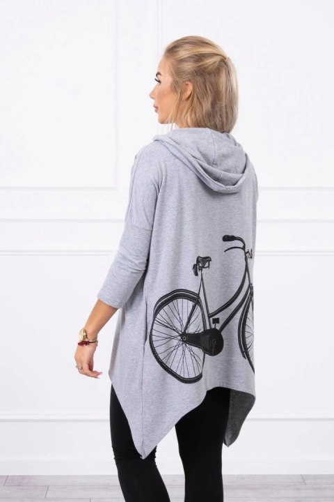 Bluza z nadrukiem roweru szara Bluza z nadrukiem roweru szara