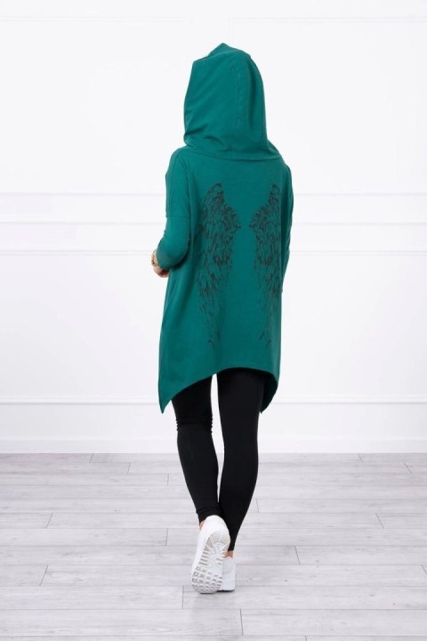 Bluza z nadrukiem skrzydeł zielona Bluza z nadrukiem skrzydeł zielona