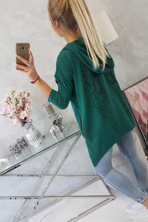 Bluza z nadrukiem skrzydeł zielona Bluza z nadrukiem skrzydeł zielona