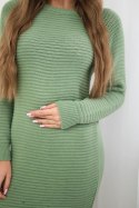 Sweter Sukienka w prążek ciemny miętowy