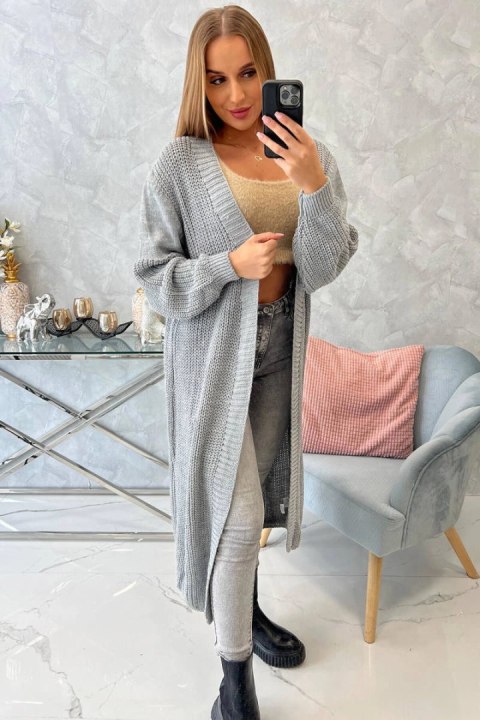 Sweter długi kardigan ciemny szary Sweter długi kardigan ciemny szary