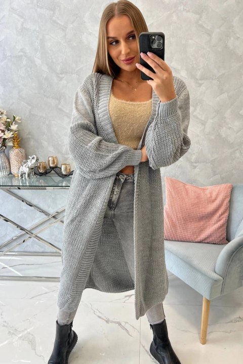 Sweter długi kardigan ciemny szary Sweter długi kardigan ciemny szary