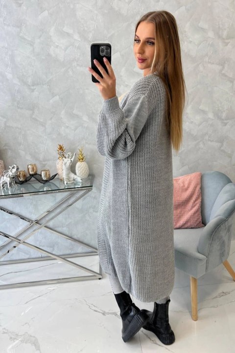 Sweter długi kardigan ciemny szary Sweter długi kardigan ciemny szary