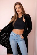 Sweter z geometrycznym wzorem grafitowy
