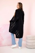 Sweter z geometrycznym wzorem grafitowy