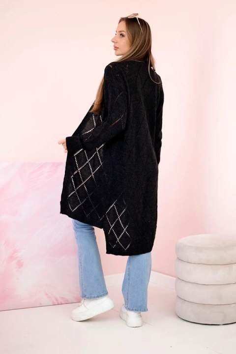 Sweter z geometrycznym wzorem grafitowy Sweter z geometrycznym wzorem grafitowy