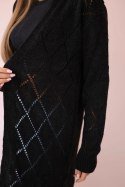 Sweter z geometrycznym wzorem grafitowy