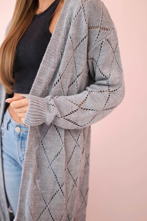 Sweter z geometrycznym wzorem szary Sweter z geometrycznym wzorem szary
