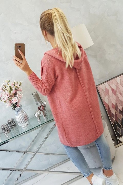 Sweter z kapturem ciemny różowy Sweter z kapturem ciemny różowy