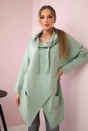 Tunika z kopertowym przodem Oversize ciemno miętowa