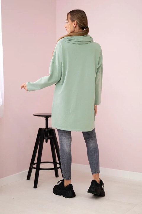 Tunika z kopertowym przodem Oversize ciemno miętowa Tunika z kopertowym przodem Oversize ciemno miętowa