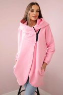 Bluza z krótkim suwakiem pudrowy róż