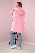 Bluza z krótkim suwakiem pudrowy róż