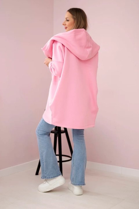 Bluza z krótkim suwakiem pudrowy róż Bluza z krótkim suwakiem pudrowy róż
