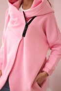 Bluza z krótkim suwakiem pudrowy róż