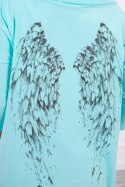 Bluza z nadrukiem skrzydeł miętowa