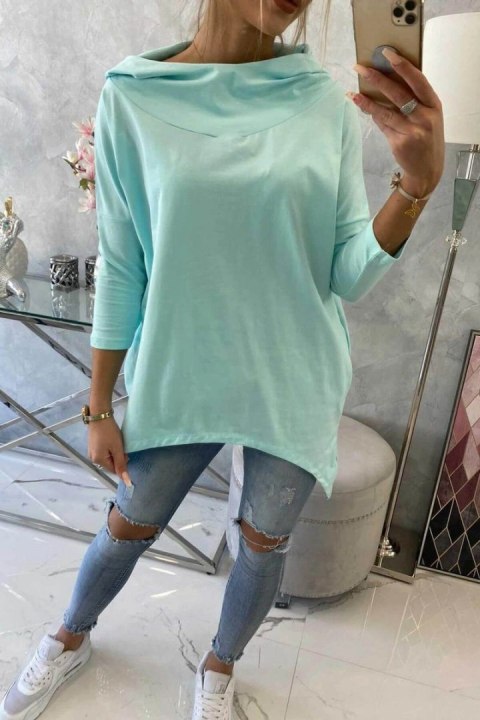 Bluza z nadrukiem skrzydeł miętowa Bluza z nadrukiem skrzydeł miętowa
