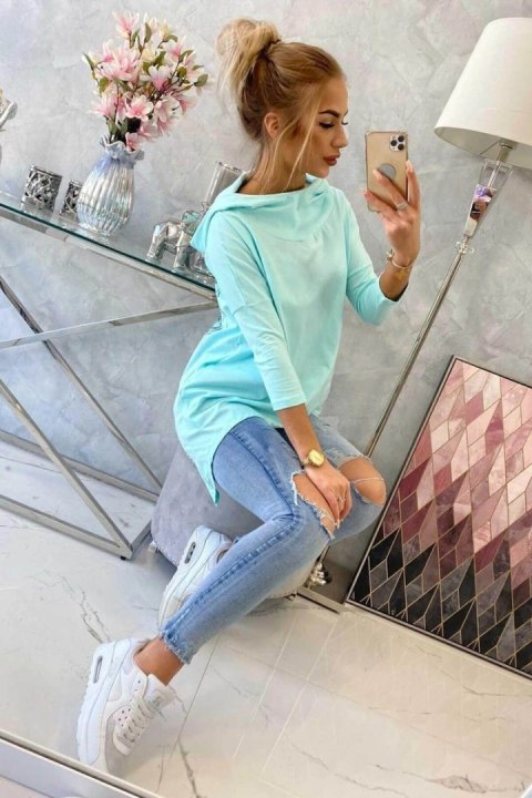 Bluza z nadrukiem skrzydeł miętowa Bluza z nadrukiem skrzydeł miętowa