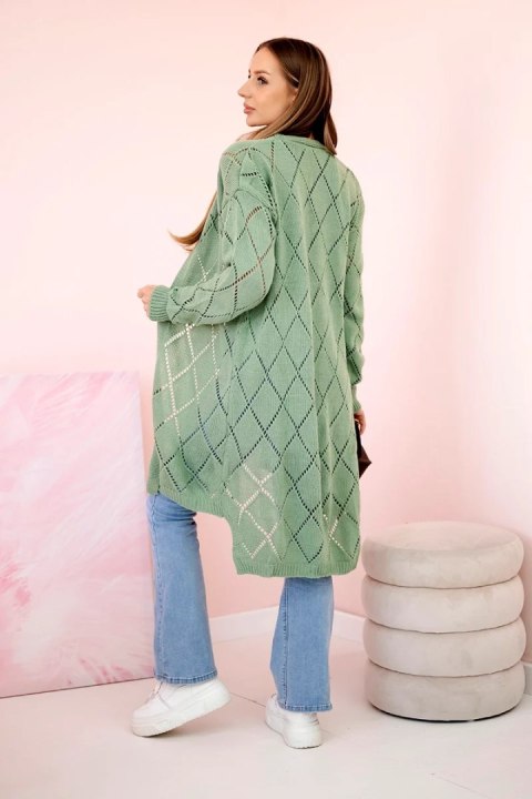 Sweter z geometrycznym wzorem ciemny miętowy Sweter z geometrycznym wzorem ciemny miętowy