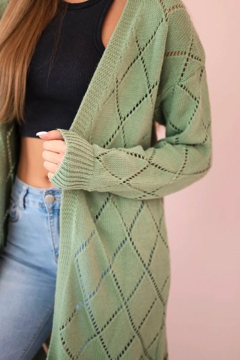 Sweter z geometrycznym wzorem ciemny miętowy Sweter z geometrycznym wzorem ciemny miętowy