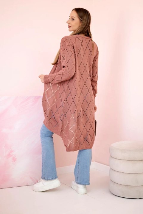 Sweter z geometrycznym wzorem ciemny różowy Sweter z geometrycznym wzorem ciemny różowy
