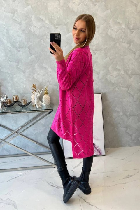 Sweter z geometrycznym wzorem różowy Sweter z geometrycznym wzorem różowy