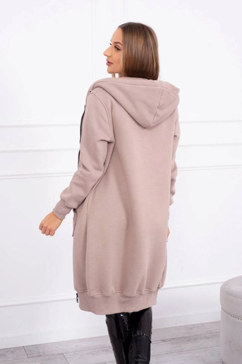 Bluza ocieplana długa z kapturem beżowa Bluza ocieplana długa z kapturem beżowa