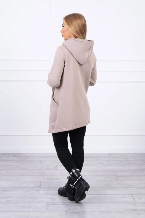 Bluza ocieplana z asymetrycznym suwakiem beżowa Bluza ocieplana z asymetrycznym suwakiem beżowa