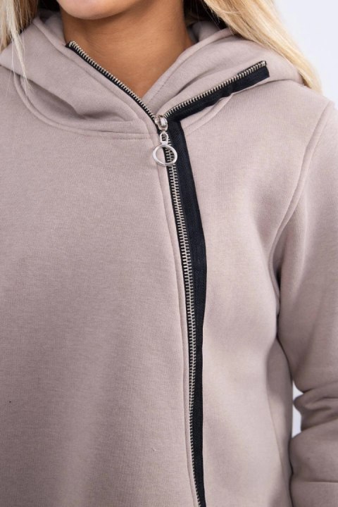 Bluza ocieplana z asymetrycznym suwakiem beżowa Bluza ocieplana z asymetrycznym suwakiem beżowa